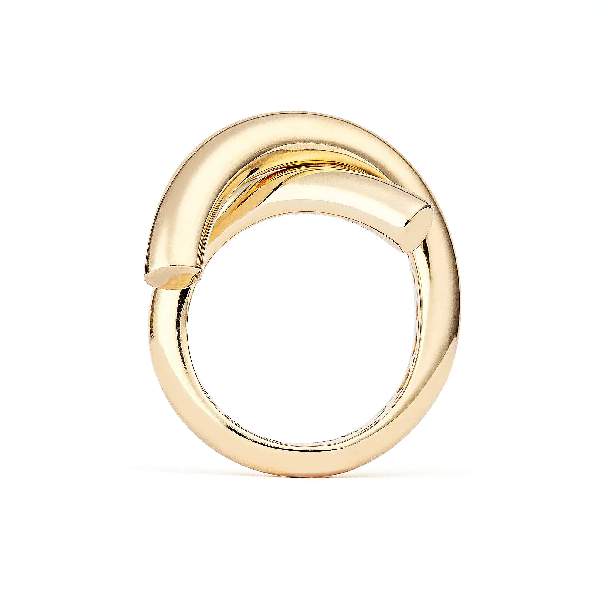 Cross Loop Medium Plain 18K Gold Ring