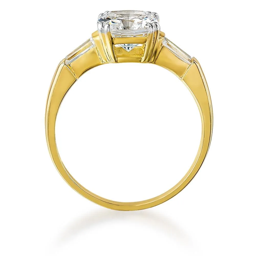 Cushion  Cut  Baguette  Ring