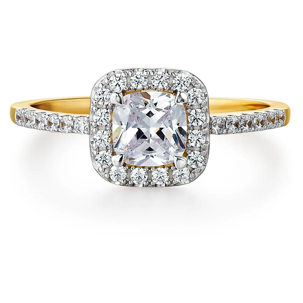 Cushion Cut Halo Ring