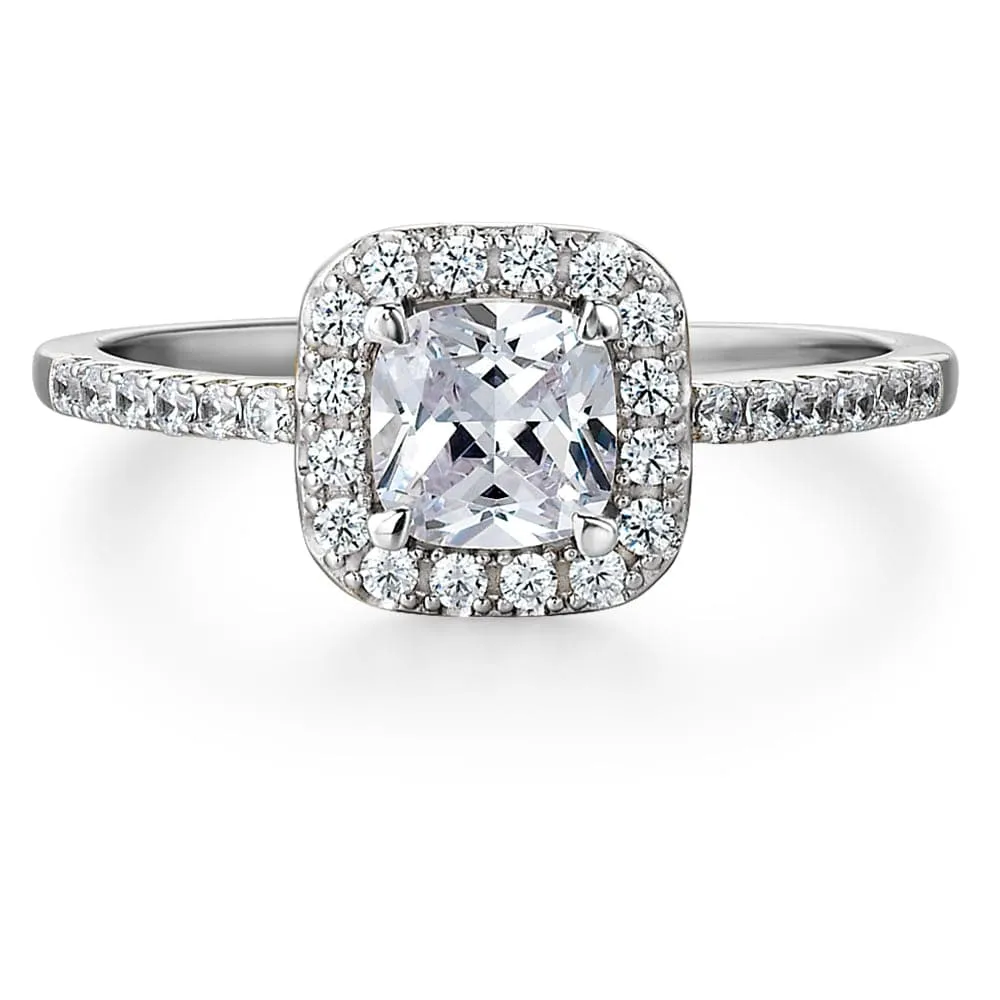 Cushion Cut Halo Ring