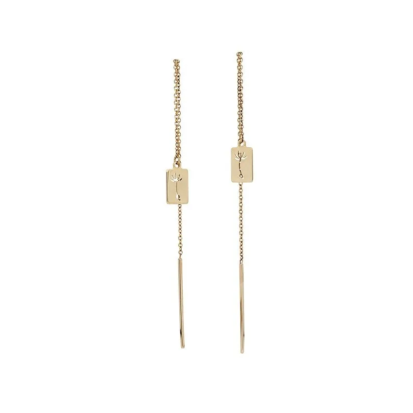 Dandelion Square 14K Gold Earrings