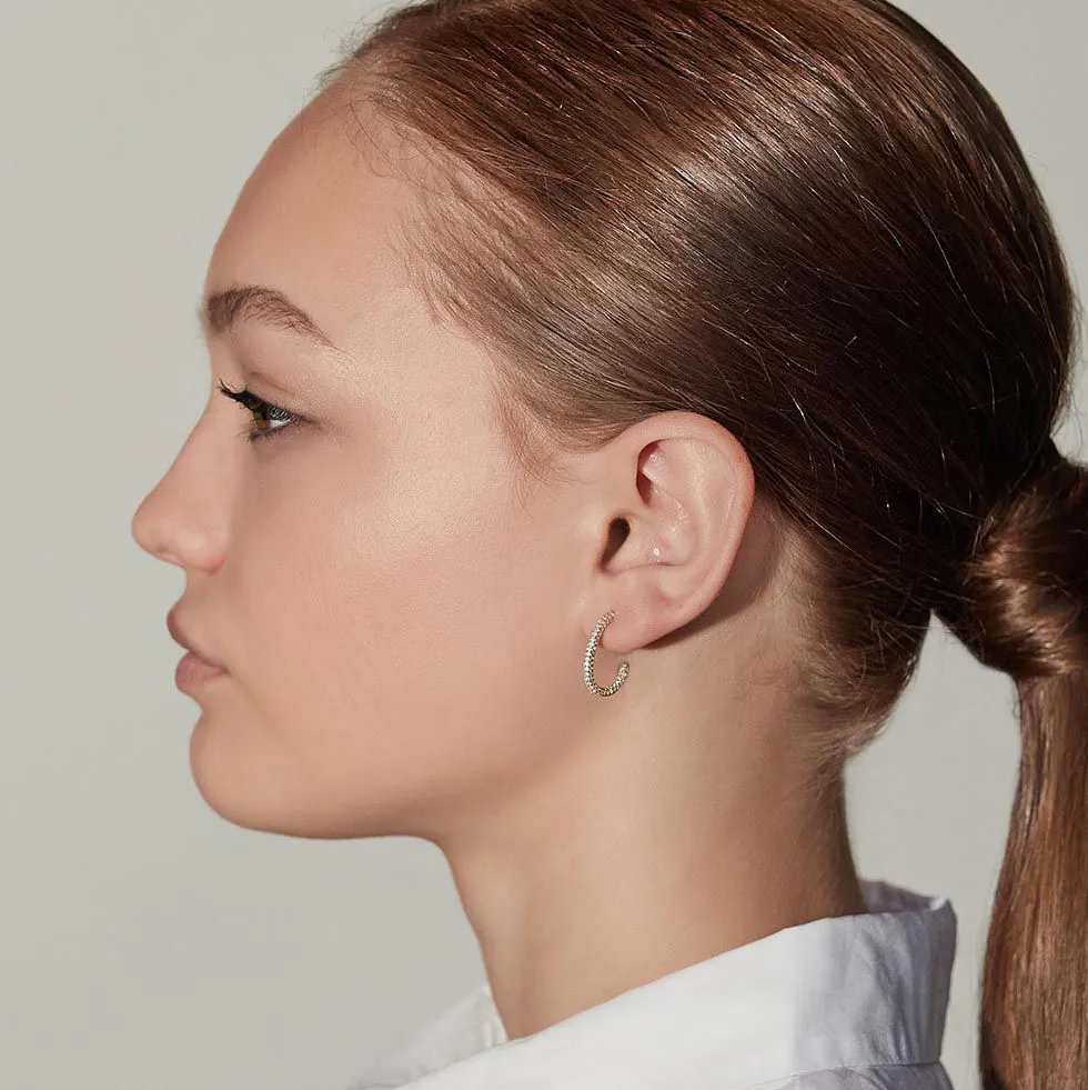 D'avie 18K Gold Hoops w. 152 Diamonds