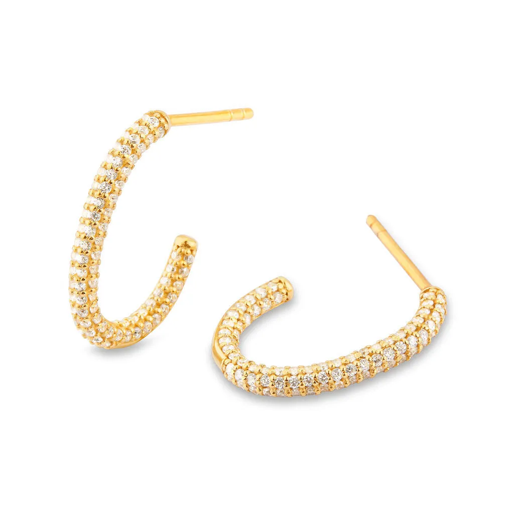 D'avie 18K Gold Hoops w. 152 Diamonds