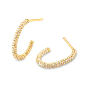 D'avie 18K Gold Hoops w. 152 Diamonds