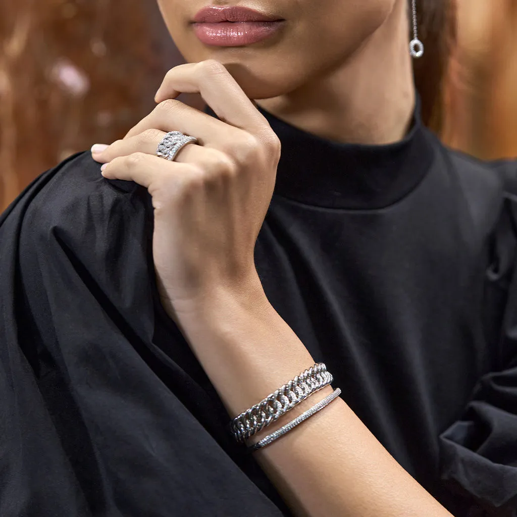 D'avie 18K Whitegold Bangle w. 102 Diamonds