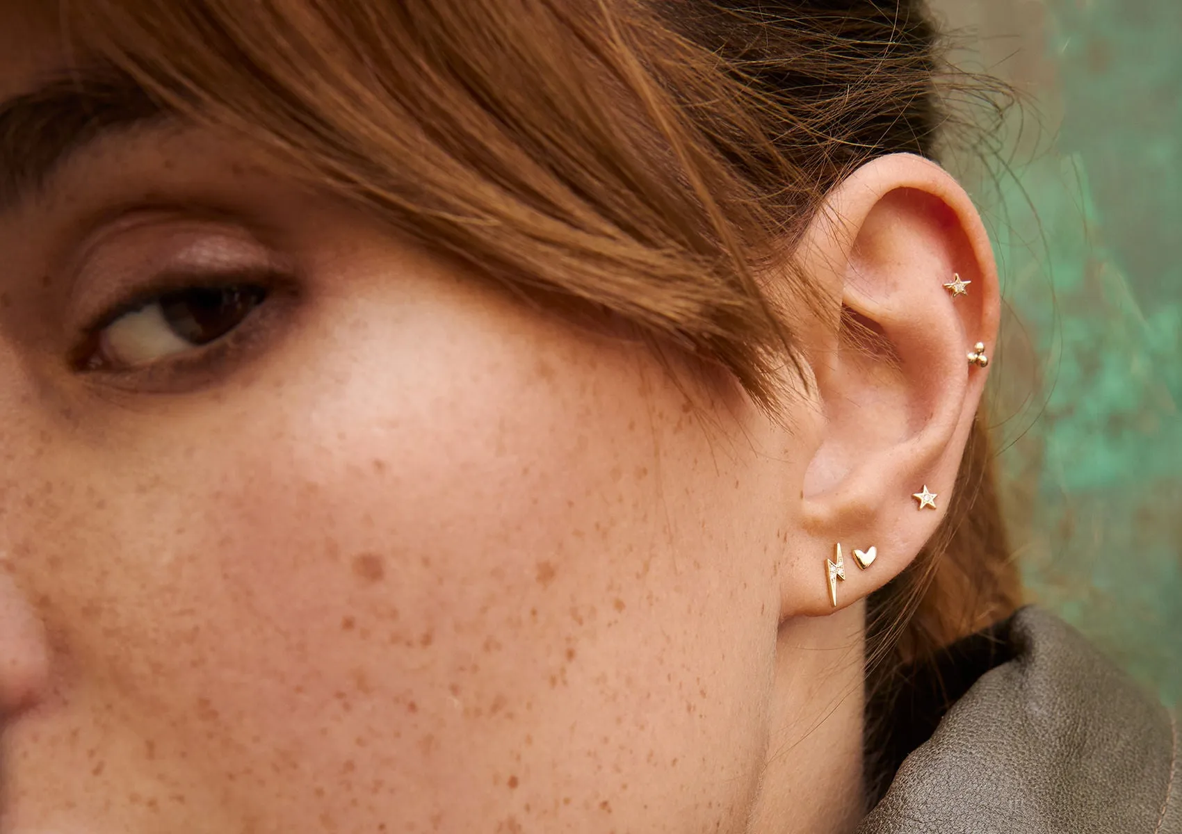 Diamond Lightning 14K Gold Studs
