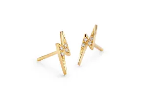 Diamond Lightning 14K Gold Studs