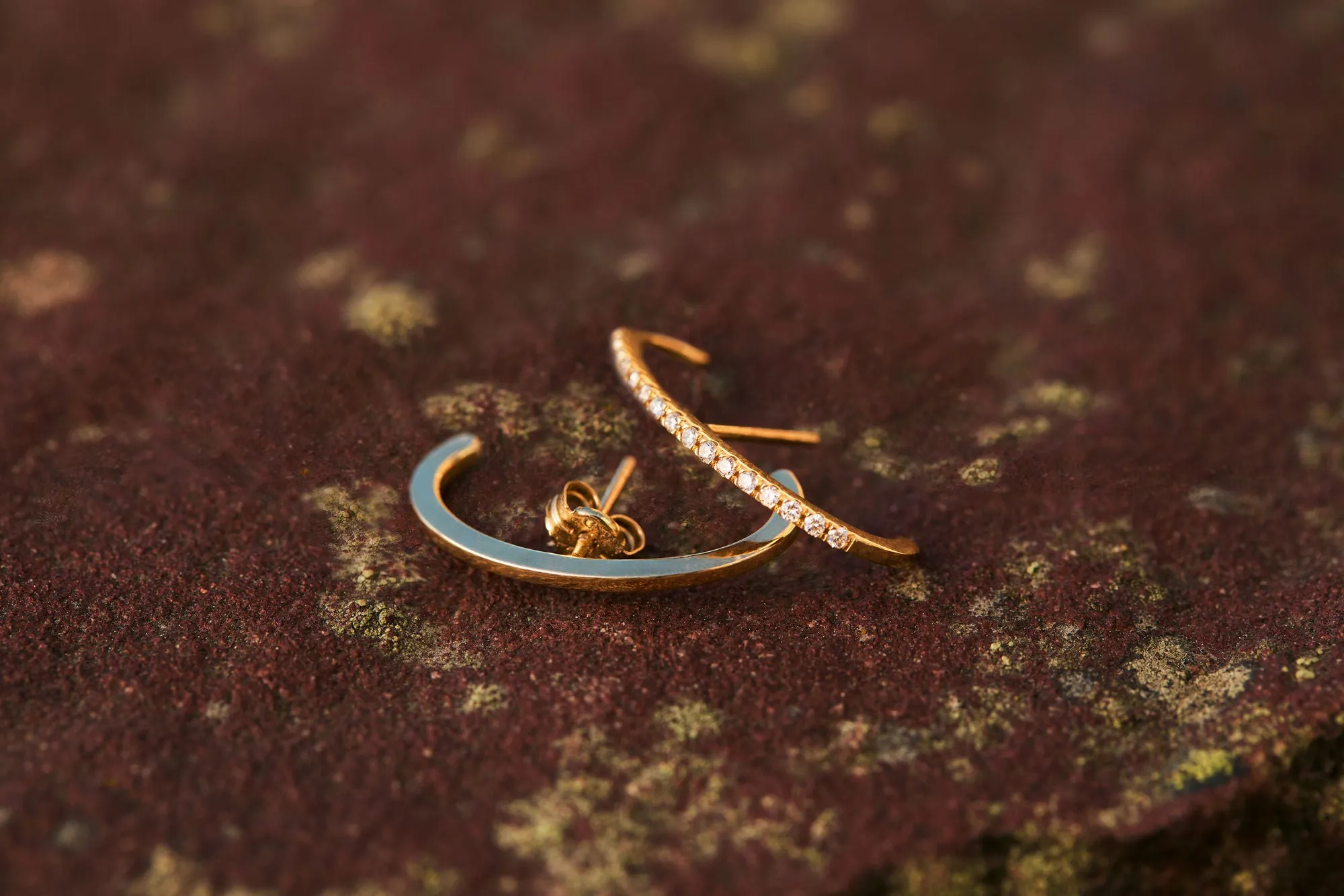 Diamonds Suspender 14K Gold Earring