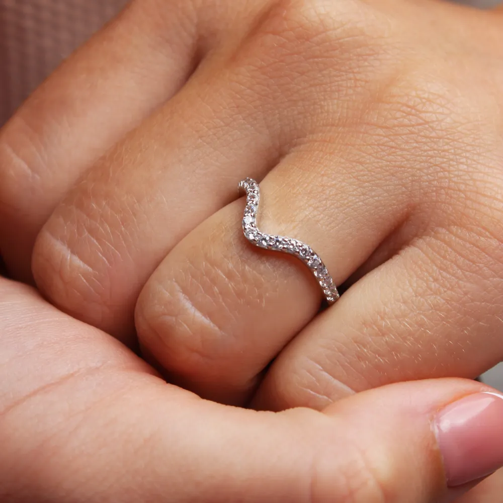 Domed Half Eternity Ring
