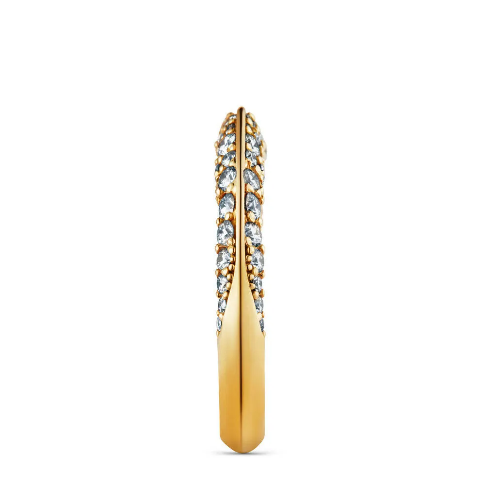 Double Pave 18K Gold Ring w. Diamonds