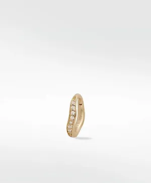 Dune Medium Brushed 14K Gold Earring w. Lab-Grown Diamonds