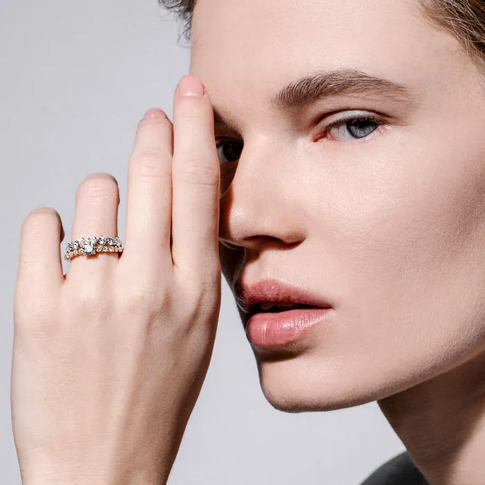 DUO  18K Gold Ring w. Lab-Grown Diamonds