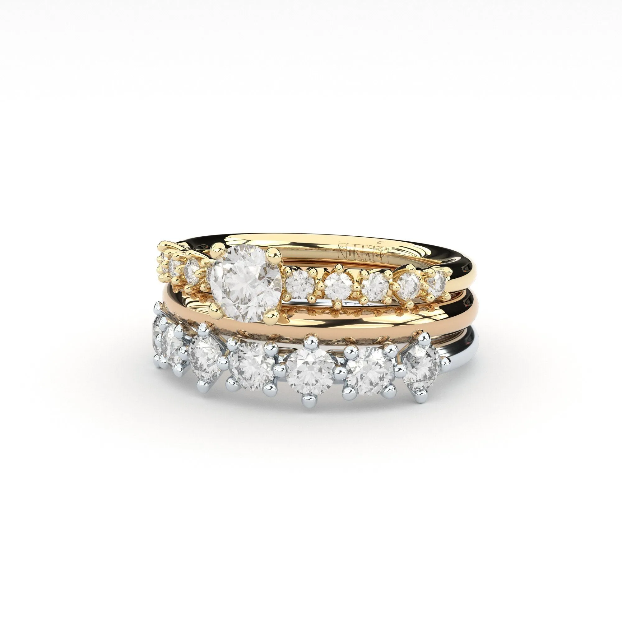 DUO  18K Gold Ring w. Lab-Grown Diamonds