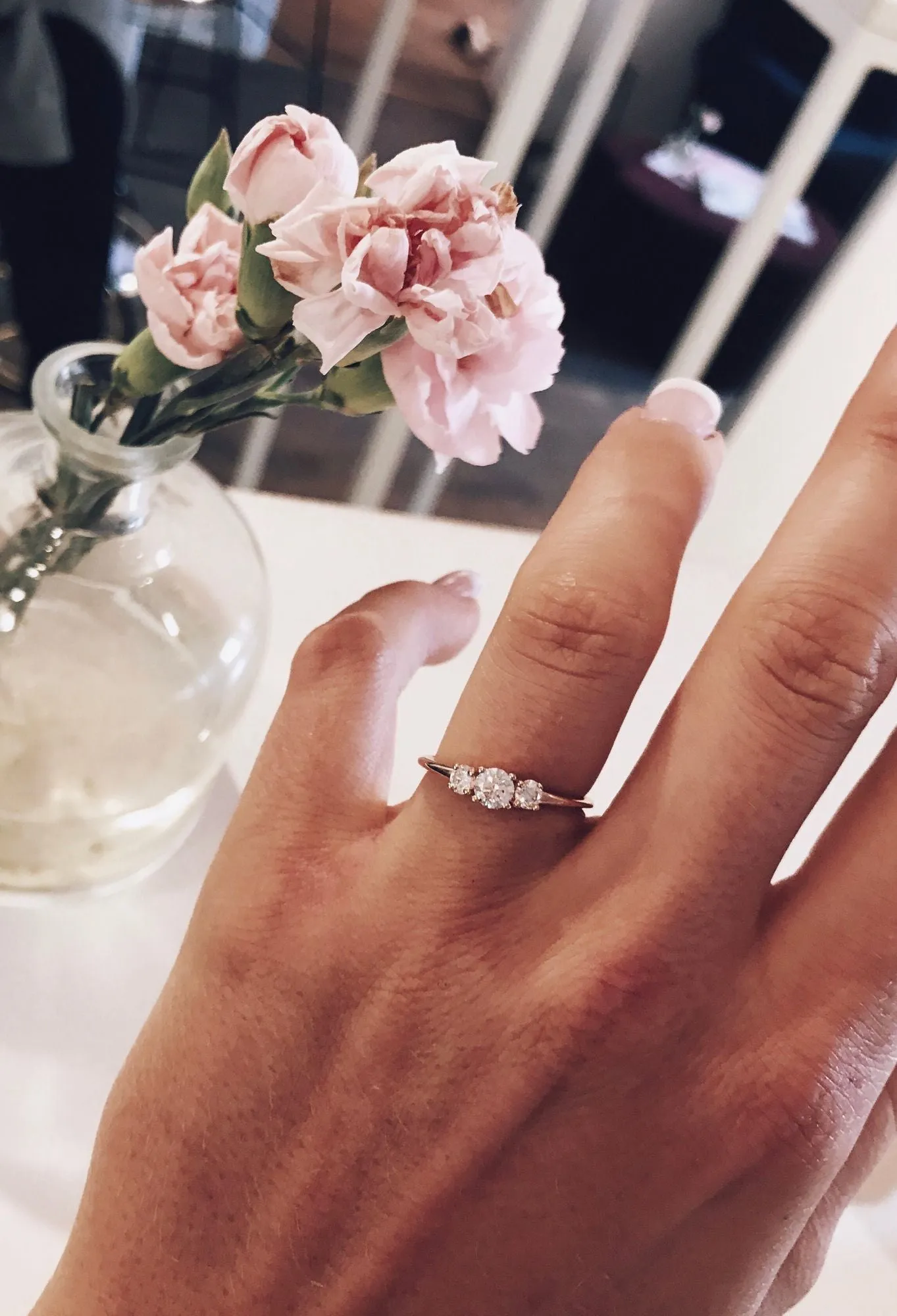 Edith 18K Gold, Whitegold or Rosegold Ring w. Diamonds