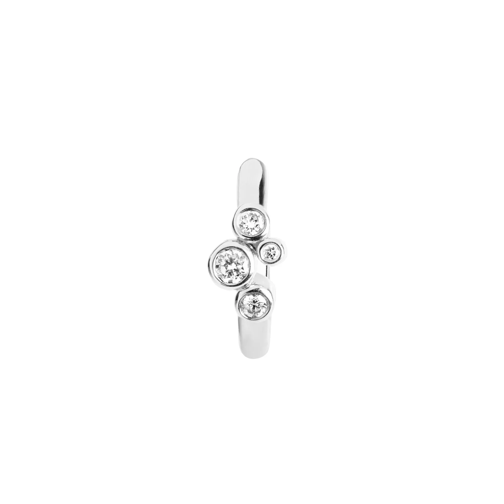 Elena 8 14K White Gold Huggie w. Lab-Grown Diamonds