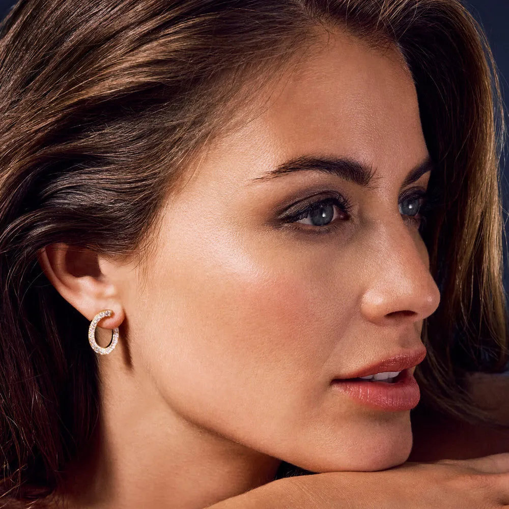 Ellisse Ovale 18K Gold Plated Earrings w. Zirconia