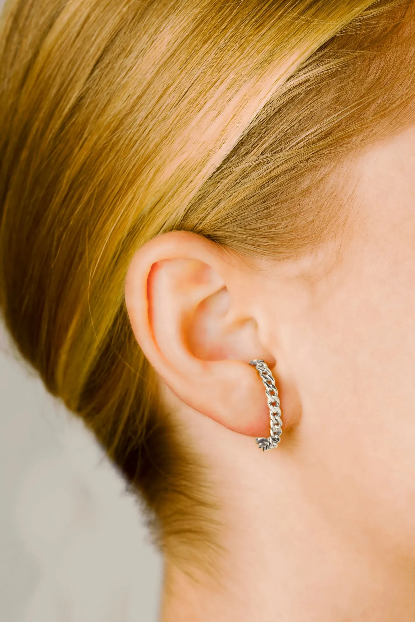 Elsa half Silver Hoop
