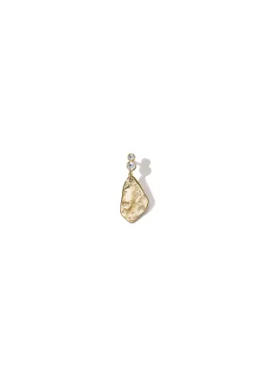 Elysia Leaf 14k Gold Earring w. Diamonds