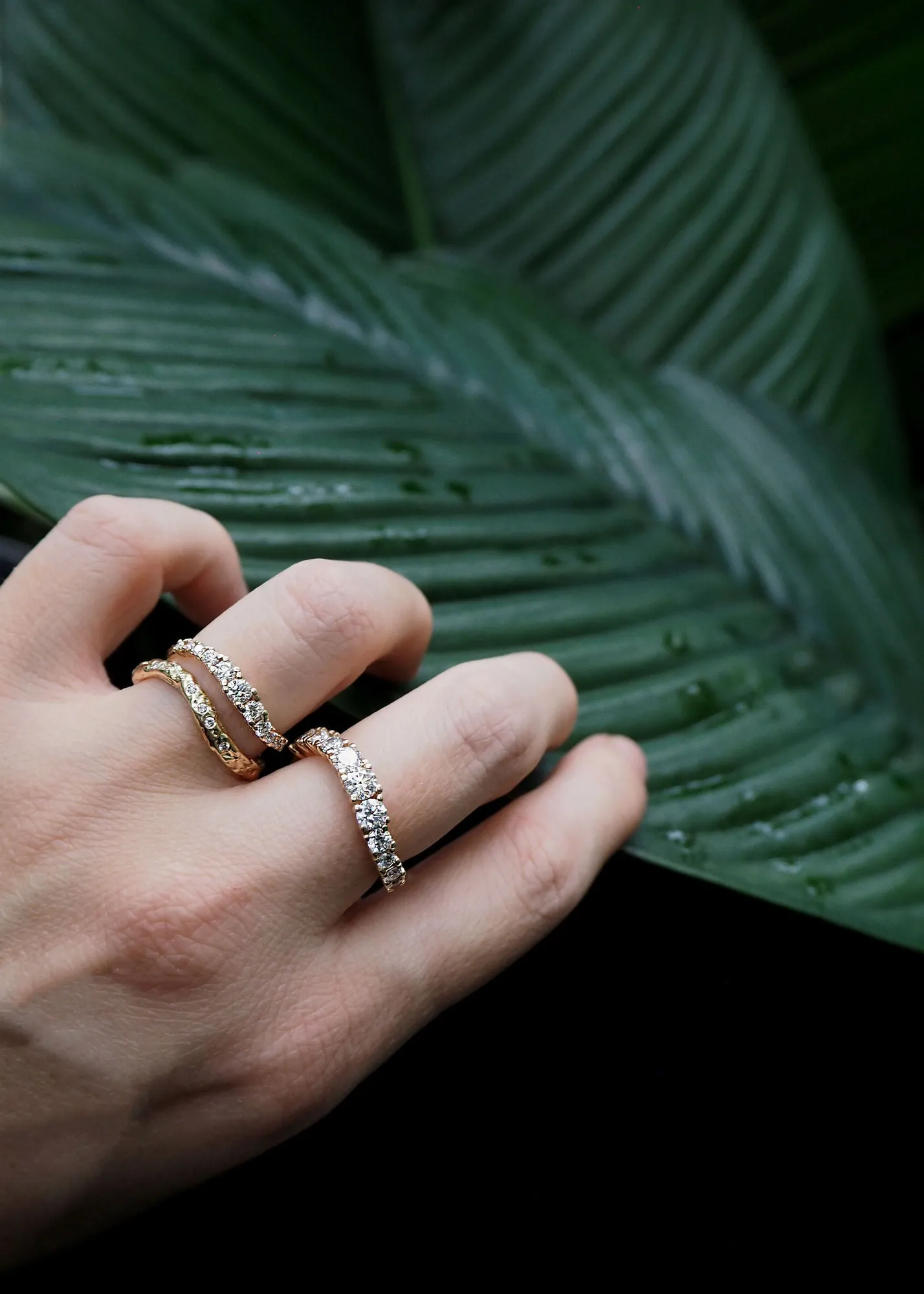 Elysia Serenade 14k Gold Ring w. Diamonds