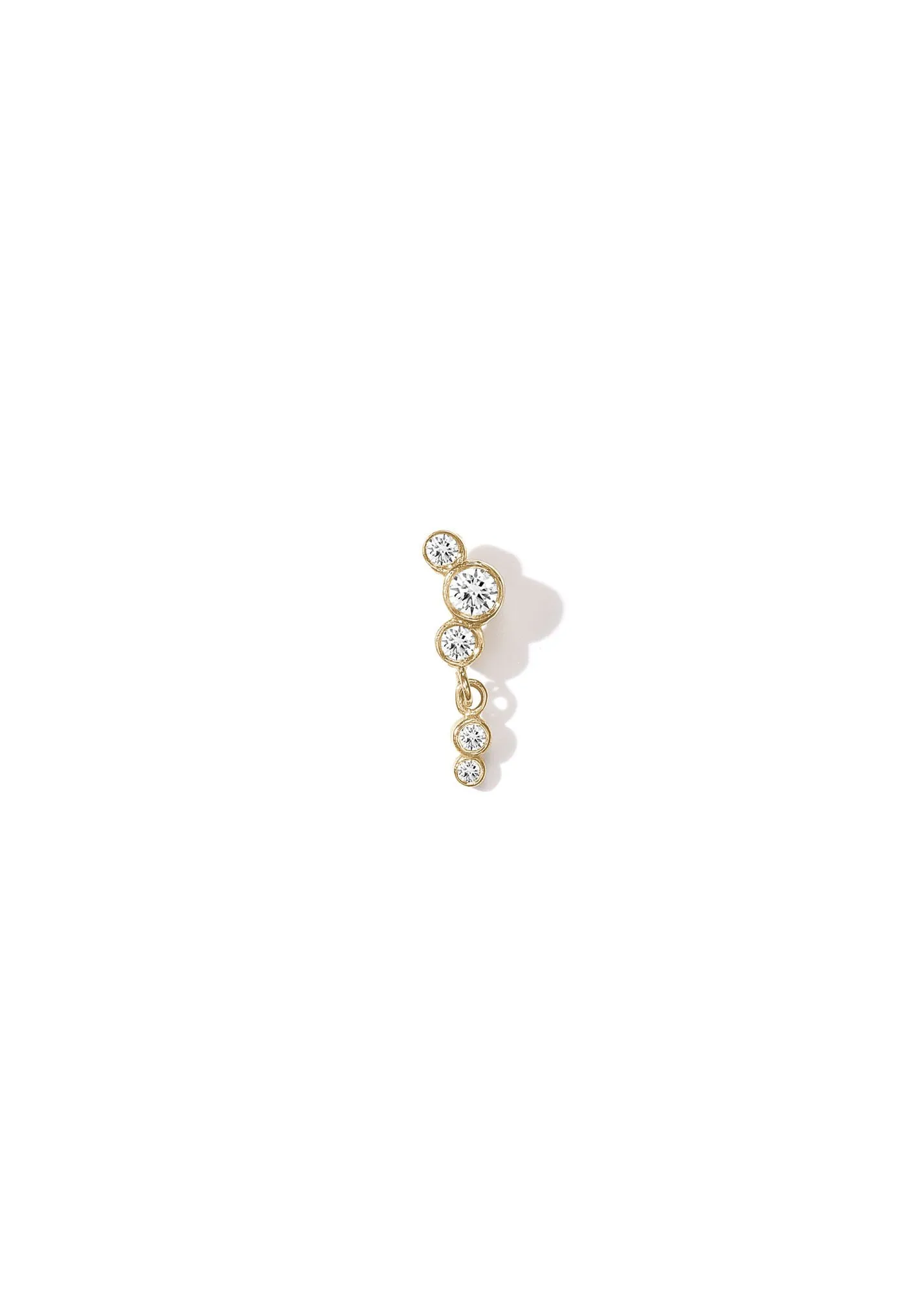 Elysia Whisper Grande 14k Gold Earring w. Diamonds