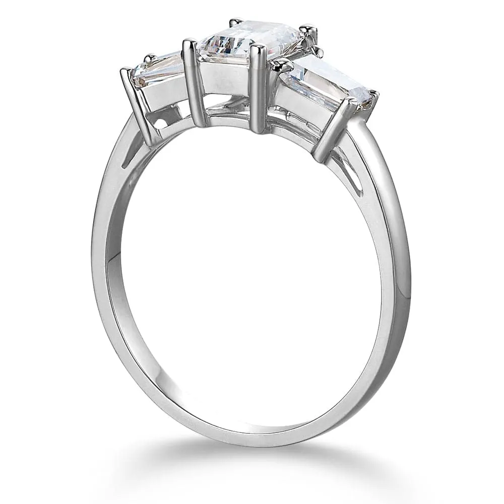 Emerald Cut Trilogy Ring