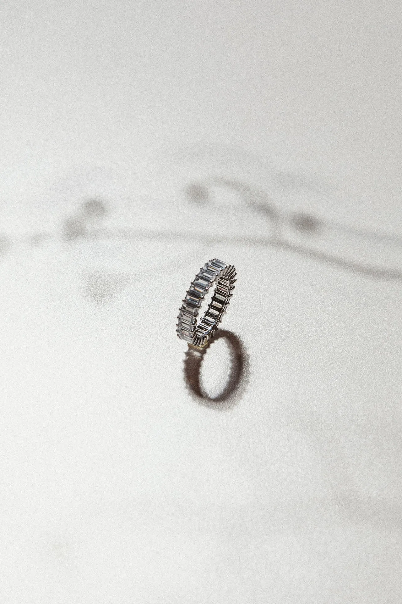 Eternity Baguette Band 18K White Gold Ring w. Lab-Grown Diamonds