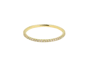 Eternity Band 18K Gold Ring w. Diamonds