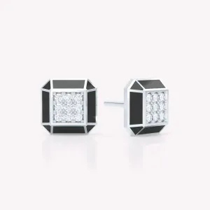 Eternity Black 18K Whitegold Studs w. Lab-Grown Diamonds