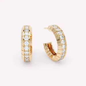 Eternity Engraved 18K Guld Øreringe m. Lab-Grown Diamanter