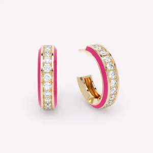Eternity Pink 18K Guld Øreringe m. Lab-Grown Diamanter