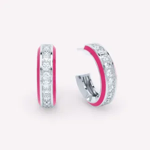 Eternity Pink 18K Hvidguld Øreringe m. Lab-Grown Diamanter