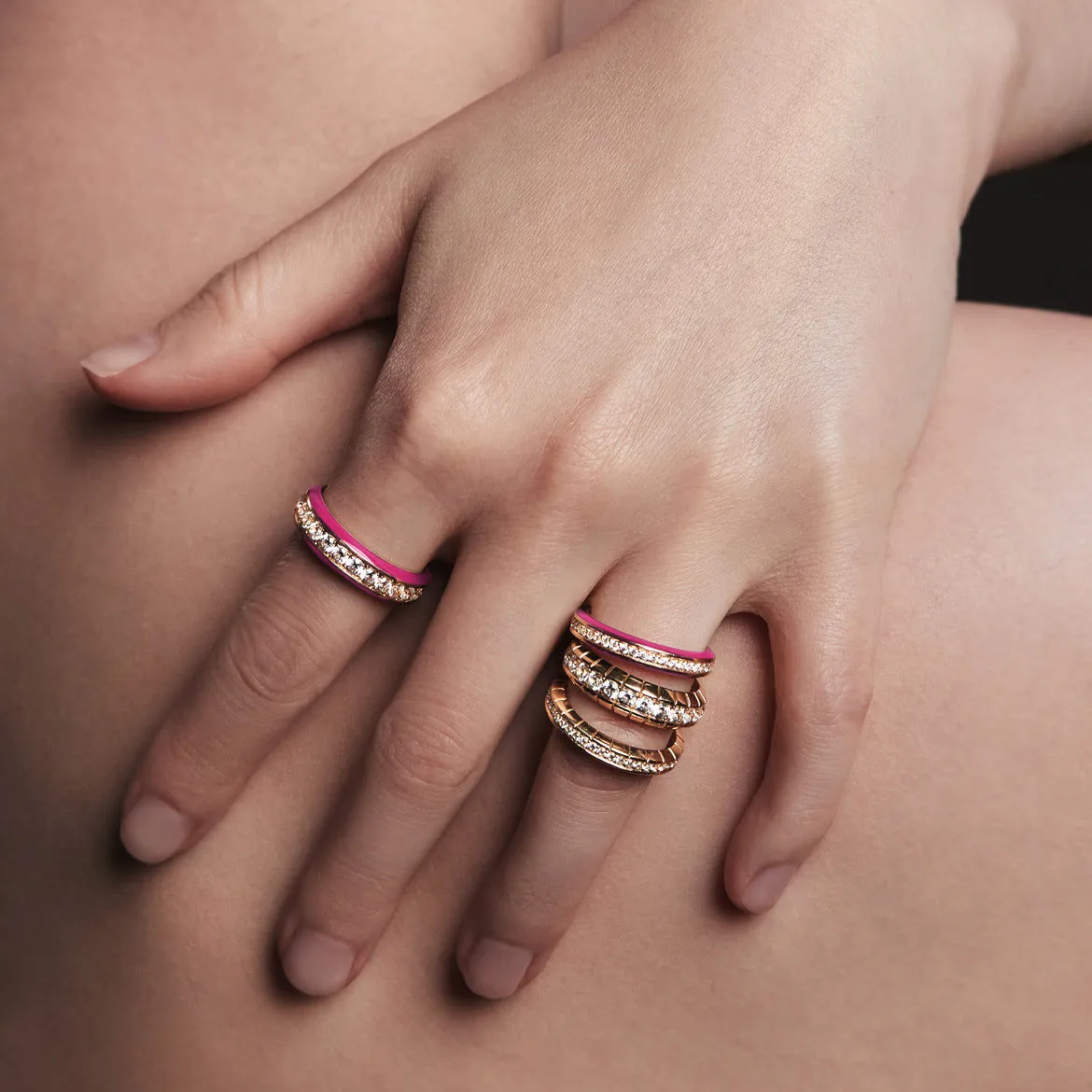 Eternity Pink 4mm 18K Whitegold Ring w. Lab-Grown Diamonds