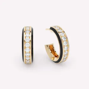 Eternity Sorte 18K Guld Øreringe m. Lab-Grown Diamanter