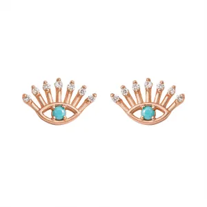 Evil Eye Part I 18K Rose Gold Stud w. Diamonds