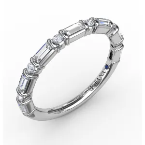 Fana 14K White Gold And Diamond Baguette Wedding Band