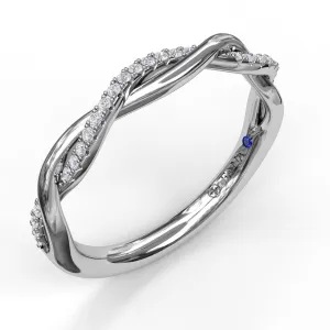 Fana 14K White Gold and Diamond Braided Band