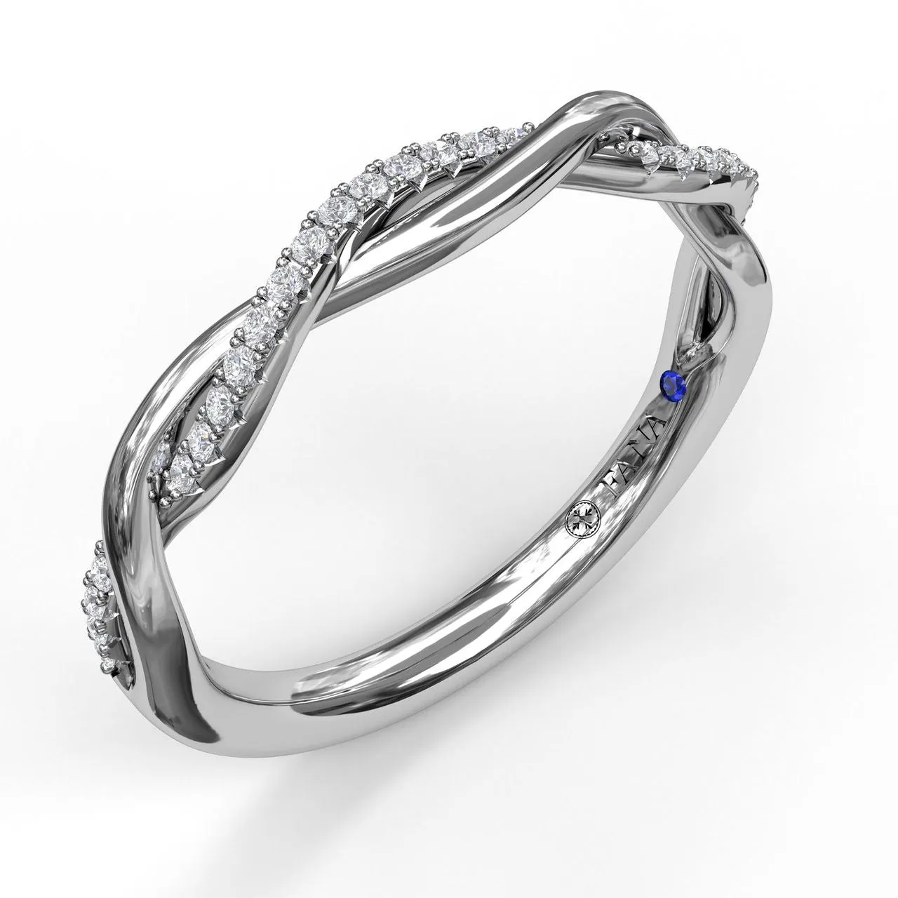 Fana 14K White Gold and Diamond Braided Band