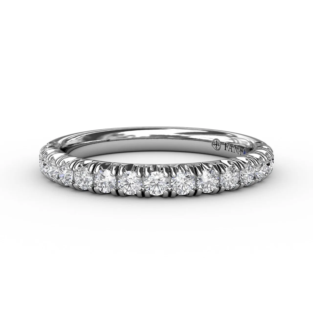 Fana 14K White Gold and Diamond Modern Pave Wedding Band