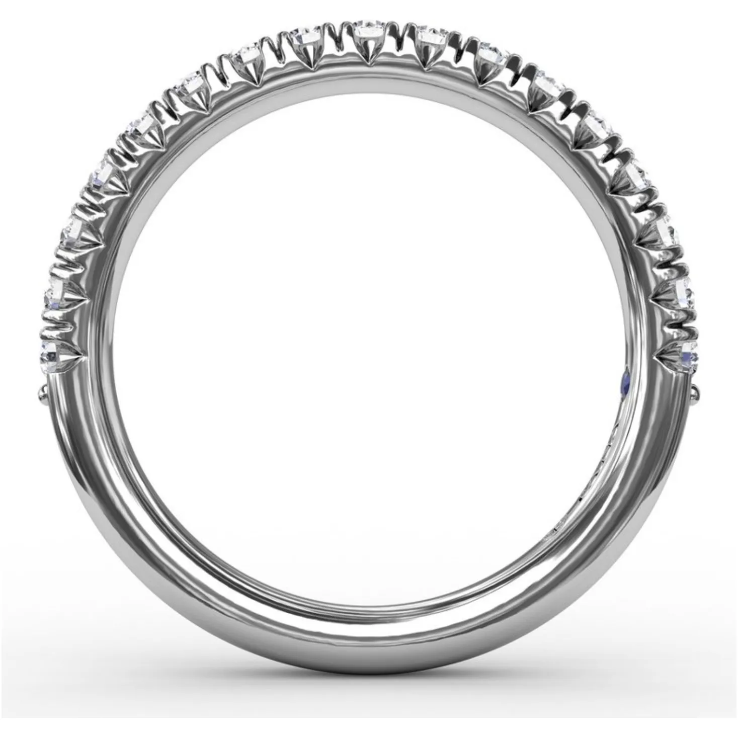 Fana 14K White Gold and Diamond Modern Pave Wedding Band