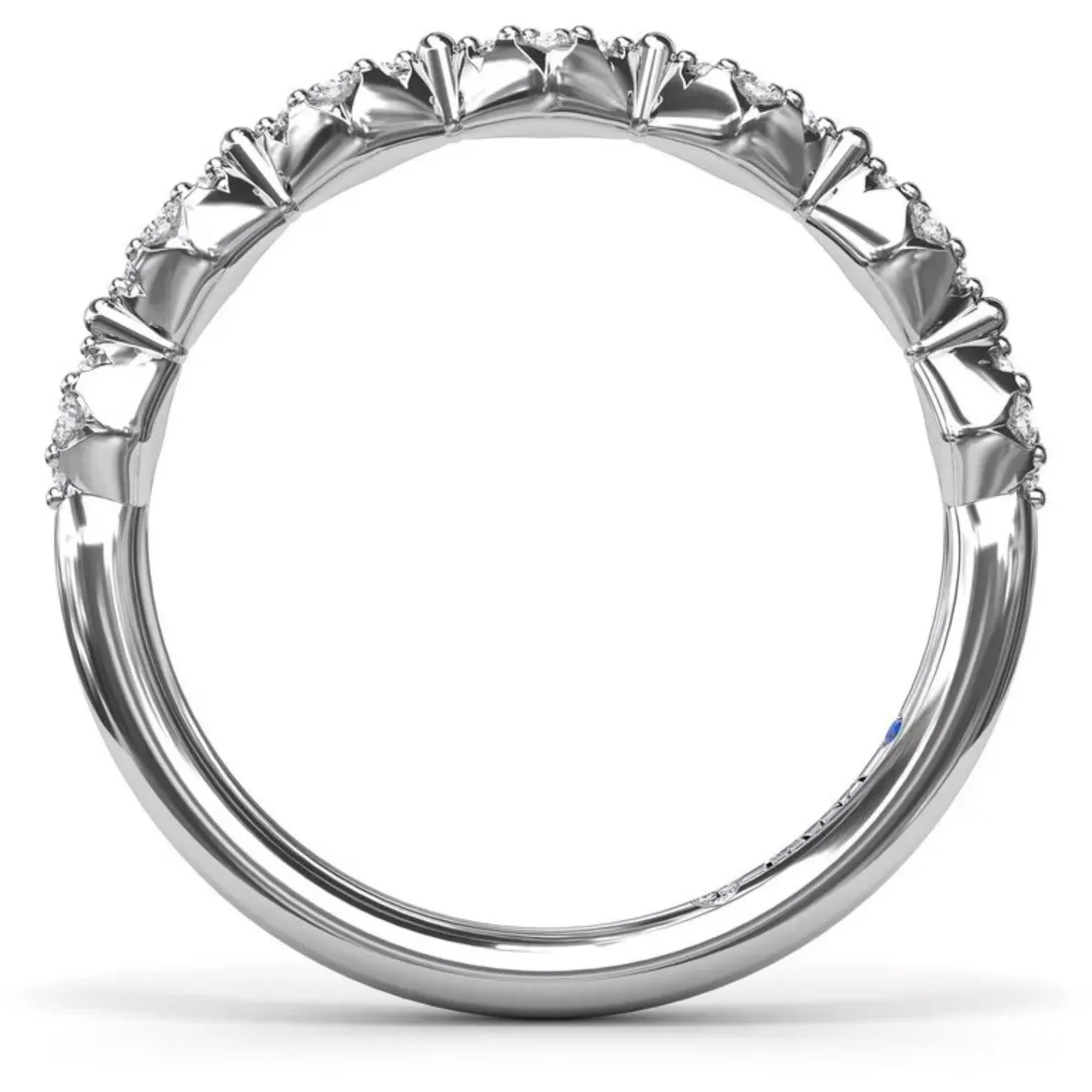 Fana 14K White Gold Modern Vintage Diamond Wedding Ring