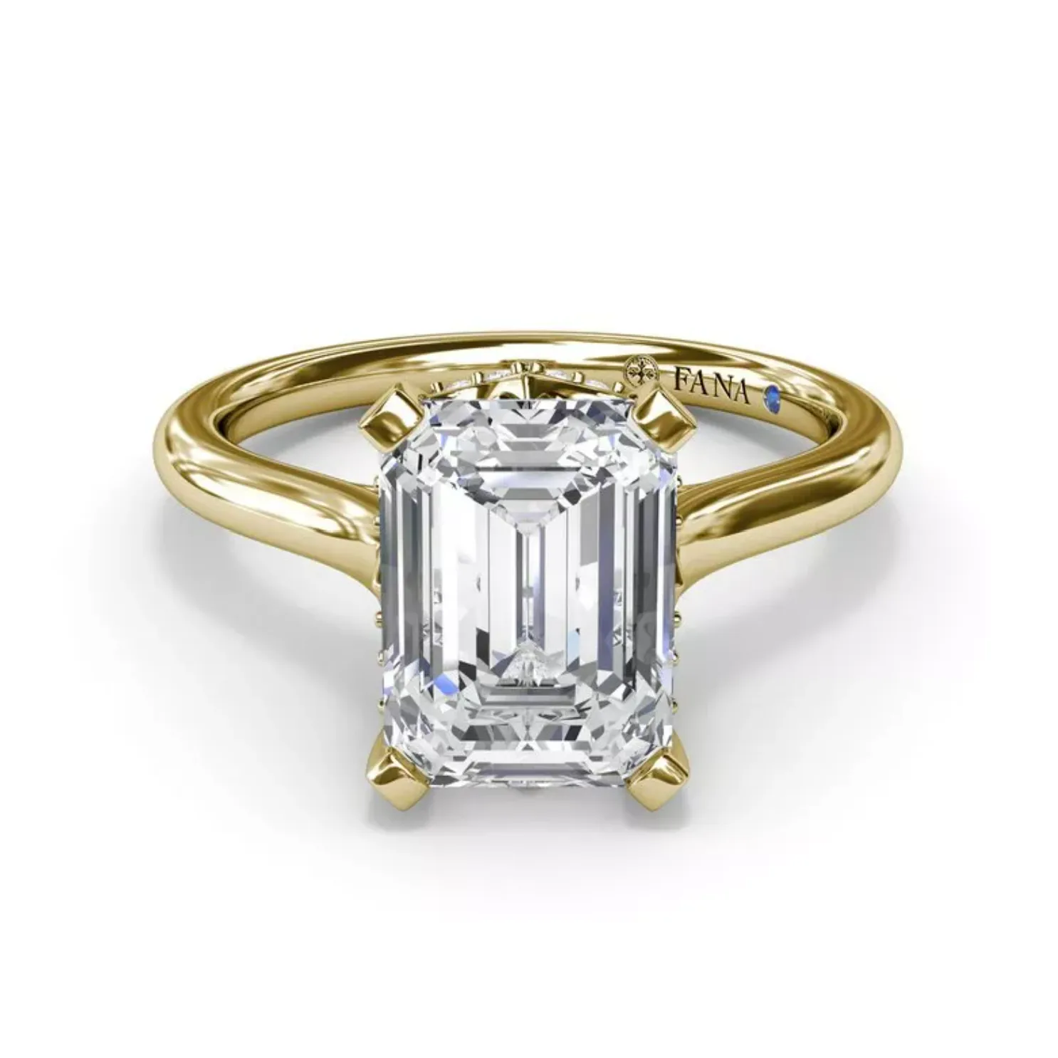 Fana 14K Yellow Gold Scalloped Hidden Halo Diamond Engagement Ring