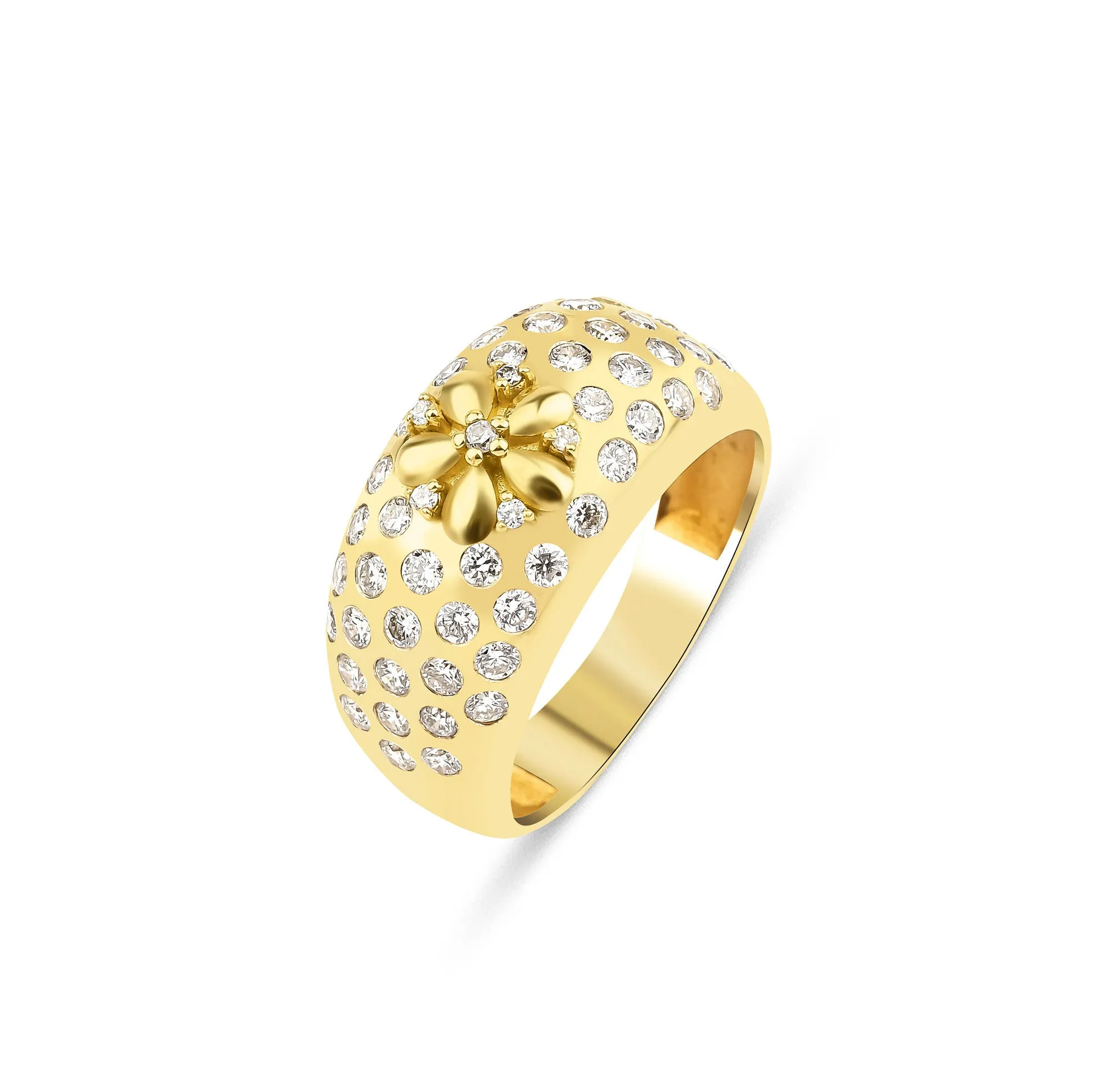 Fleur Blossom 18K Gold Ring w. Diamonds
