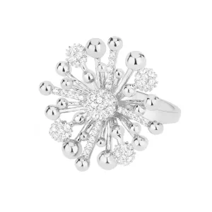 Floret Silver Ring w. Zirconias