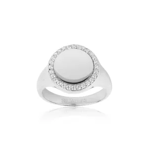 Follina Grande Silver Ring w. White Zirconias