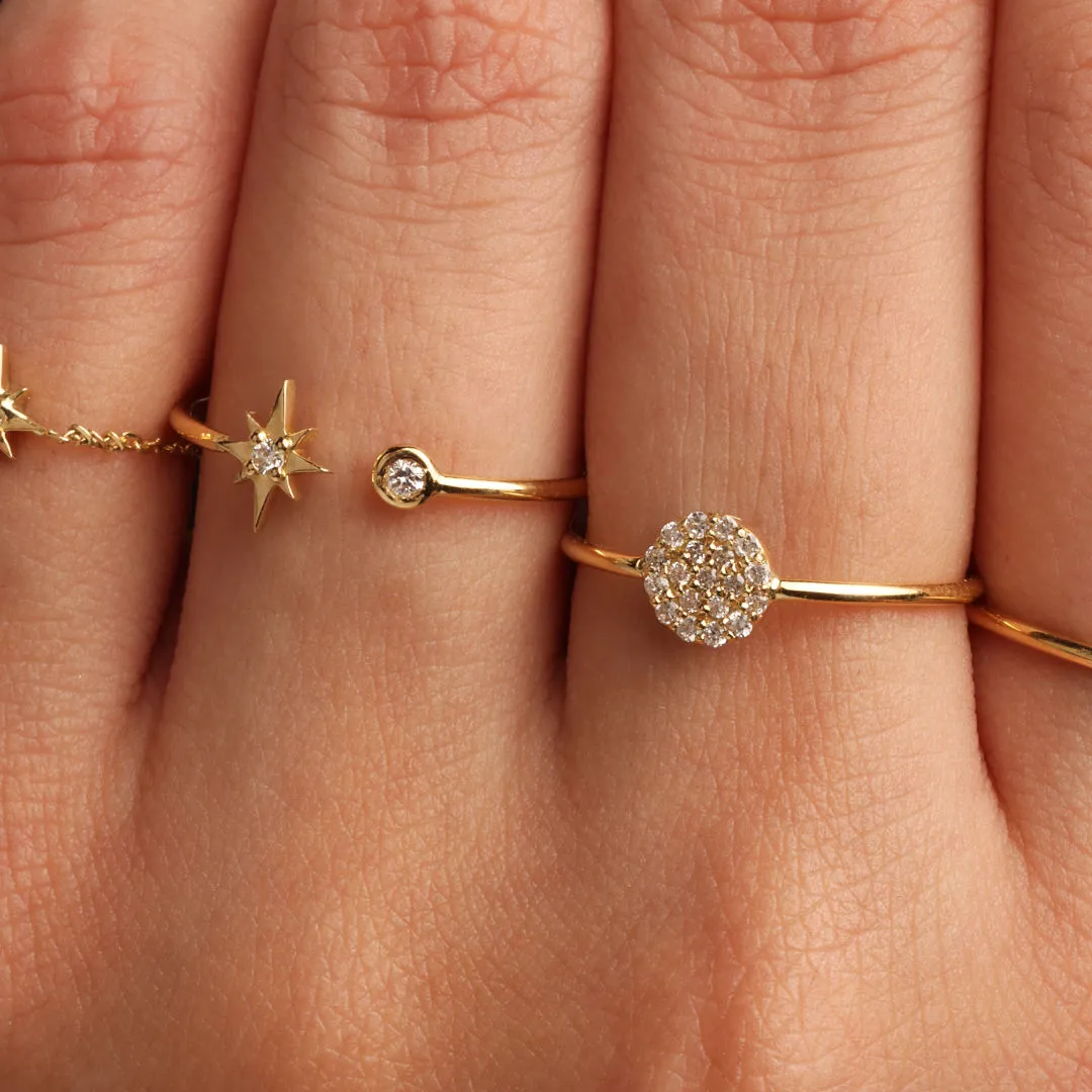 Follow the Northern Star 18K Gold Ring w. Diamonds