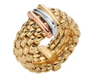 Fope Panorama 18ct Yellow Gold Mixed Rondelle Flexible Ring