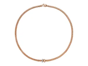 Fope Solo 18ct Rose Gold 0.29ct Diamond 43cm Necklace