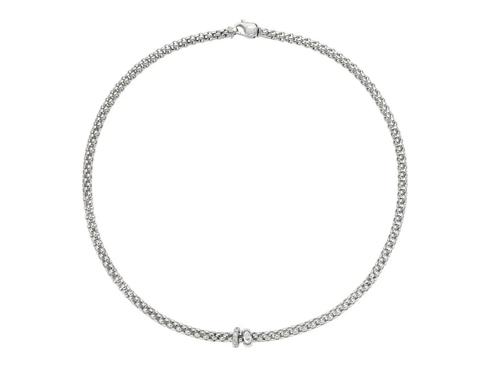 Fope Solo 18ct White Gold 0.29ct Diamond 43cm Necklace