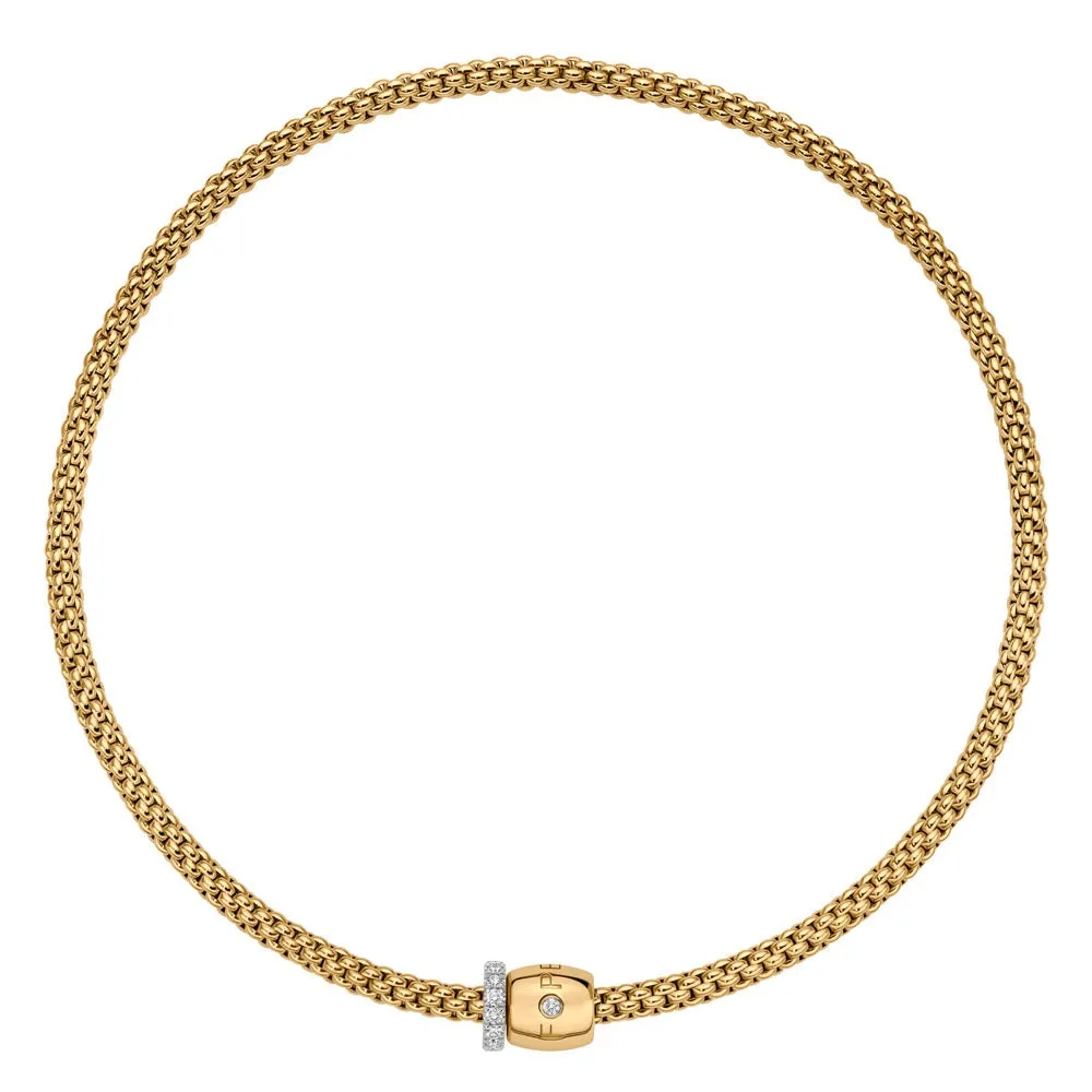 Fope Solo 18ct Yellow Gold 0.47ct Diamond 43cm Necklace