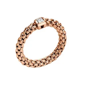 Fope Souls 18ct Rose Gold 0.09ct Diamond Flexible Ring